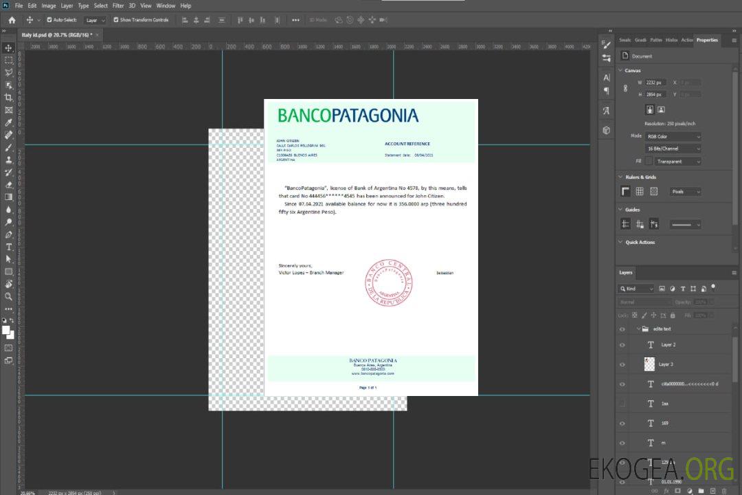 Argentine , Bancopatagonia , reference template